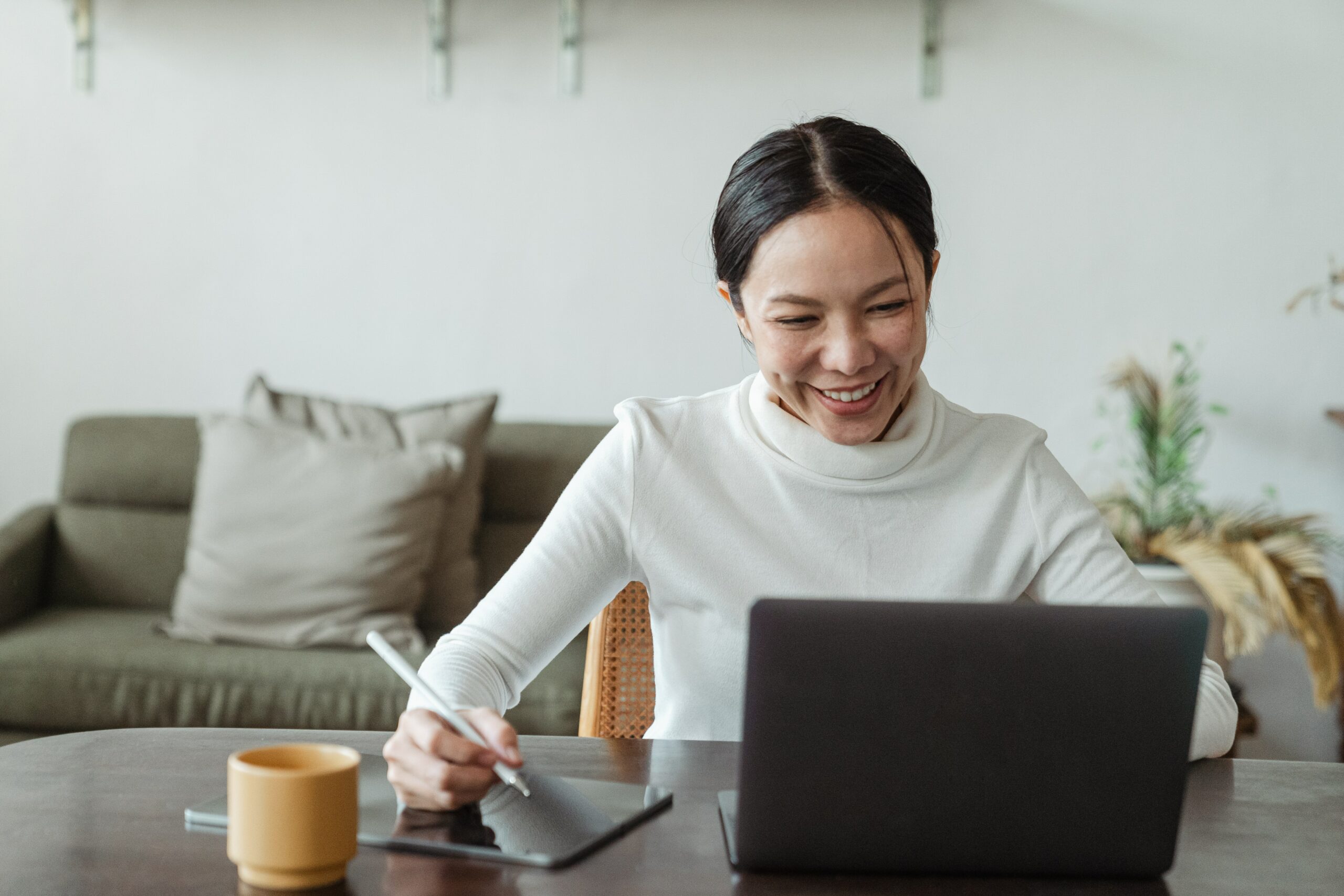 woman working at desk